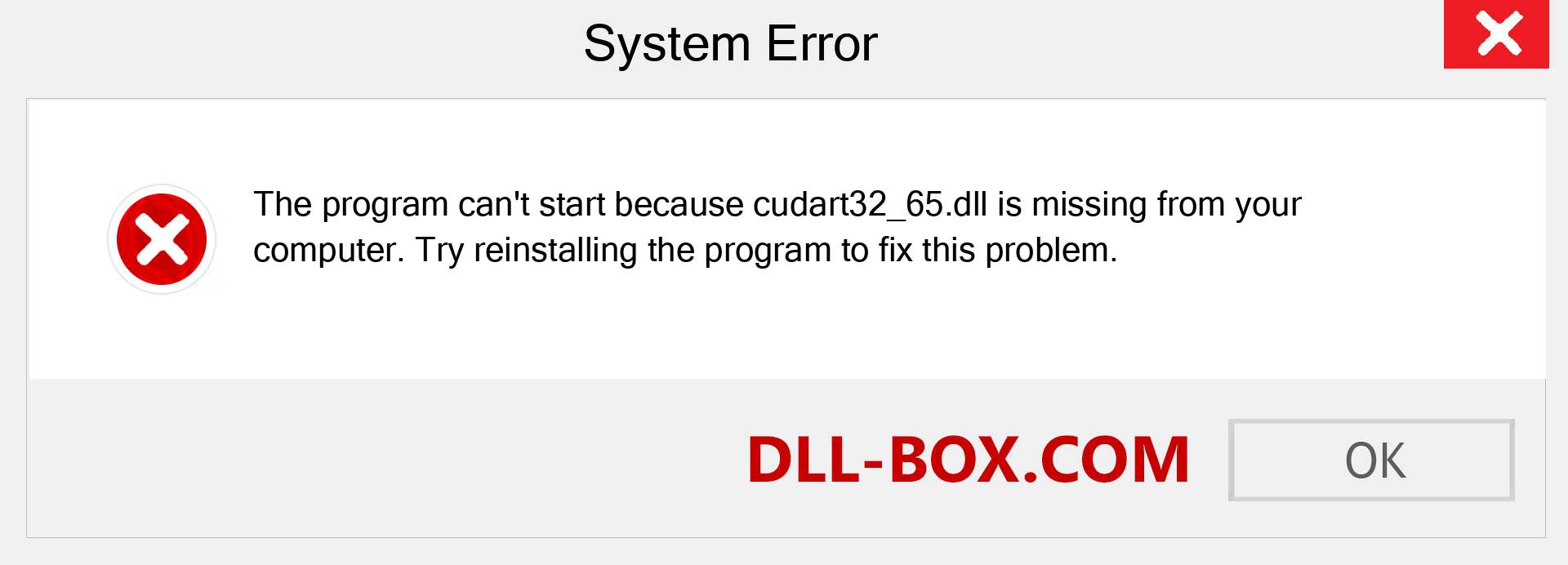  cudart32_65.dll file is missing?. Download for Windows 7, 8, 10 - Fix  cudart32_65 dll Missing Error on Windows, photos, images