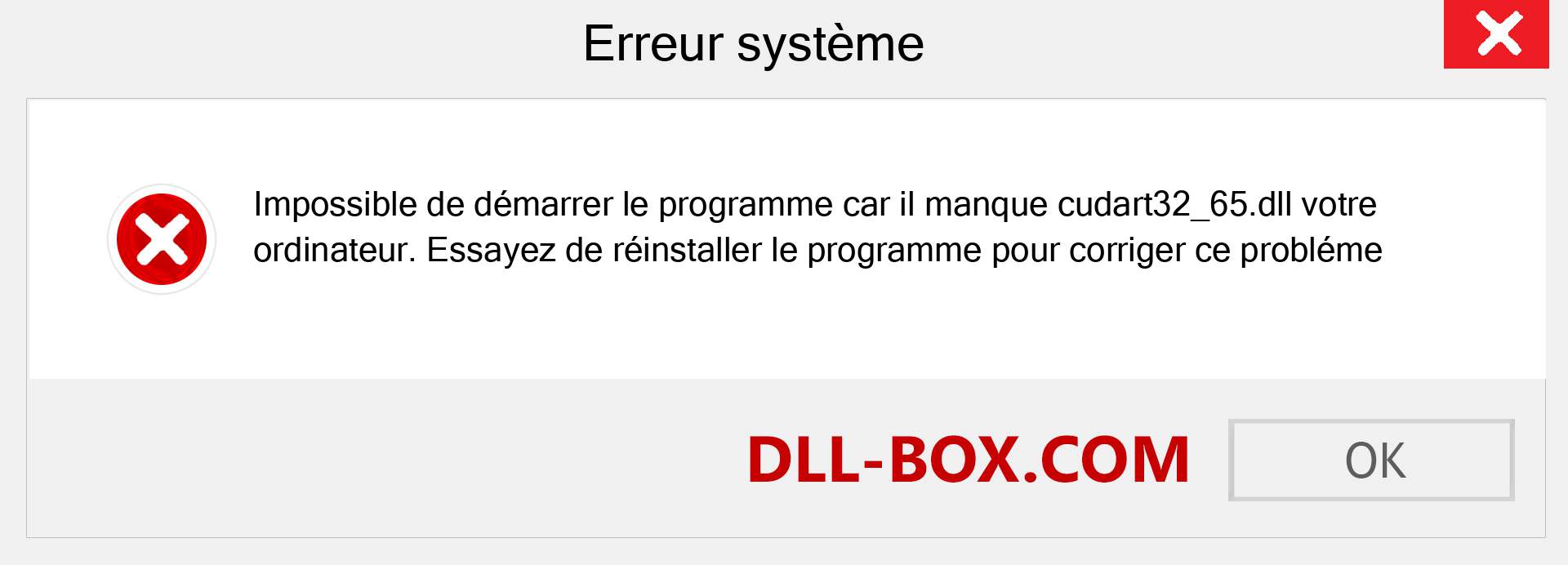 Le fichier cudart32_65.dll est manquant ?. Télécharger pour Windows 7, 8, 10 - Correction de l'erreur manquante cudart32_65 dll sur Windows, photos, images